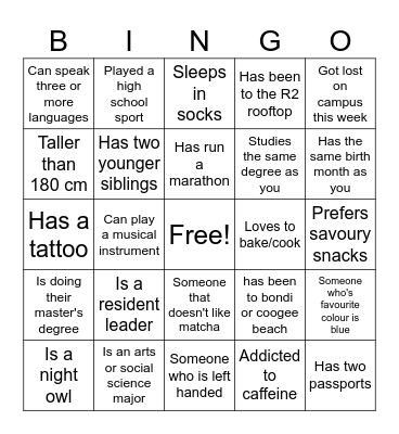 BINGO Card
