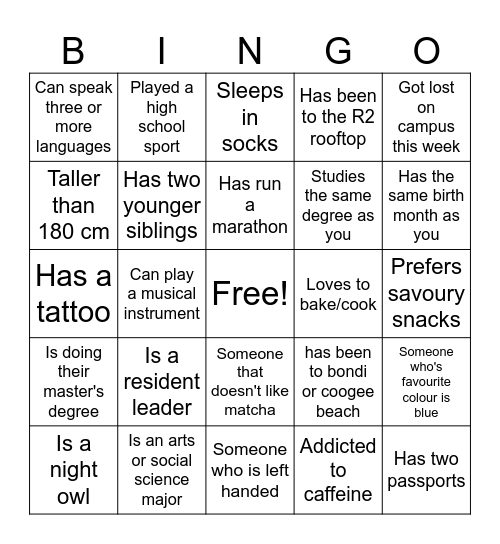 BINGO Card