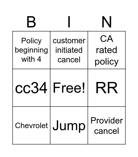 Mobiles Bingo Card