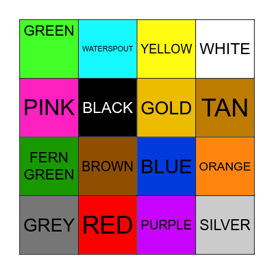 Color Bingo Card
