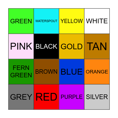 Color Bingo Card