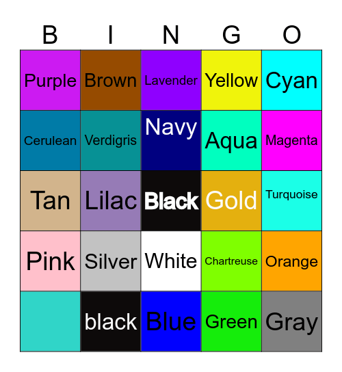 Color Bingo I Bingo Card