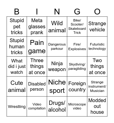 UPDATED Facebook Reels Bingo Card