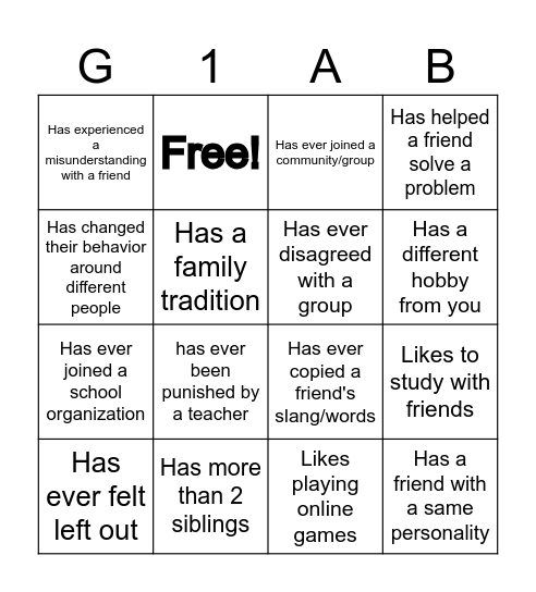 BINGO SOSIOLOGI Bingo Card