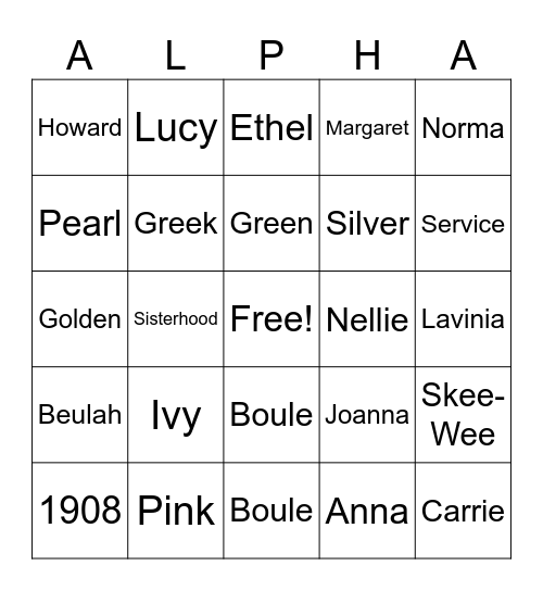 Phi Omega Retreat Bingo Card