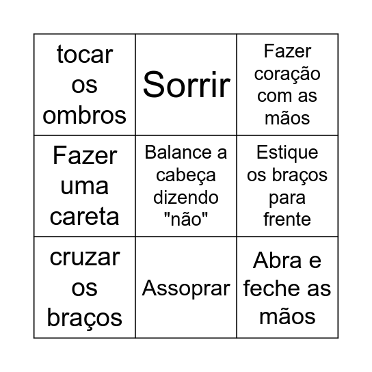 Bingo do Movimento Bingo Card