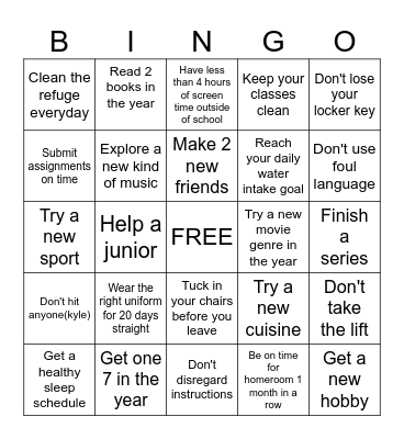 HRT 10.5 Bingo Card