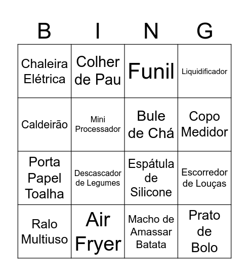 CHÁ DE PANELA Bingo Card