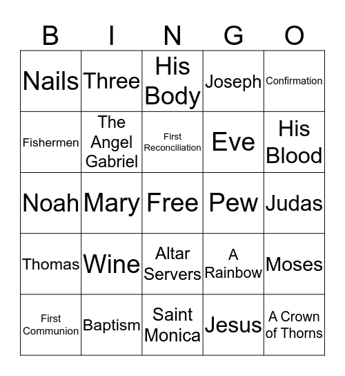Faith First Bingo Card