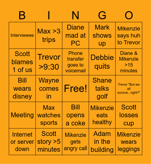 NSS BINGO Card