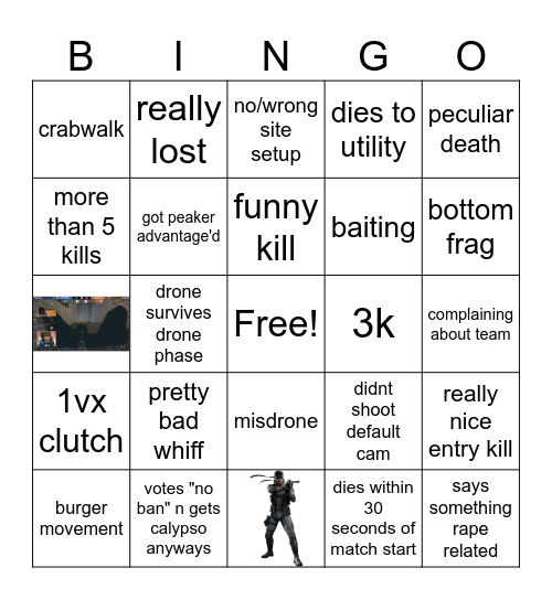 patrick r6 solo q experience v2.3 Bingo Card