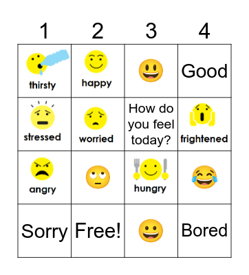 FEELINGS Bingo Card