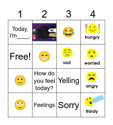 FEELINGS Bingo Card