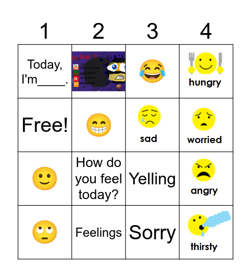 FEELINGS Bingo Card