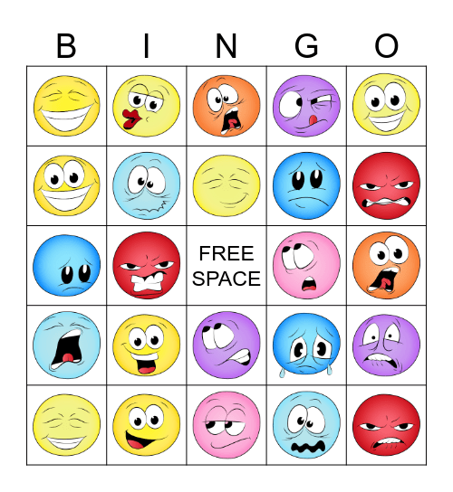 Emotions Bingo Card