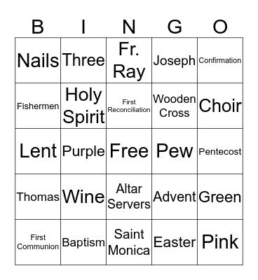 Faith First Bingo Card