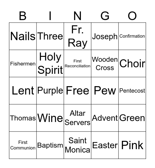 Faith First Bingo Card