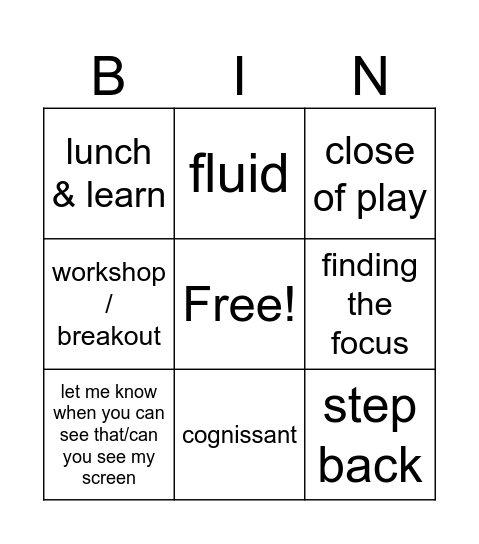 Consultancy Bingo Card