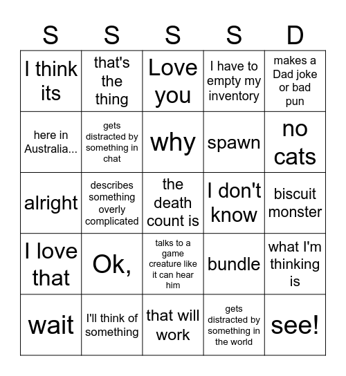 Zingo Bingo Card