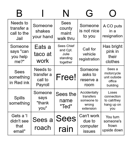 HR Bingo Card