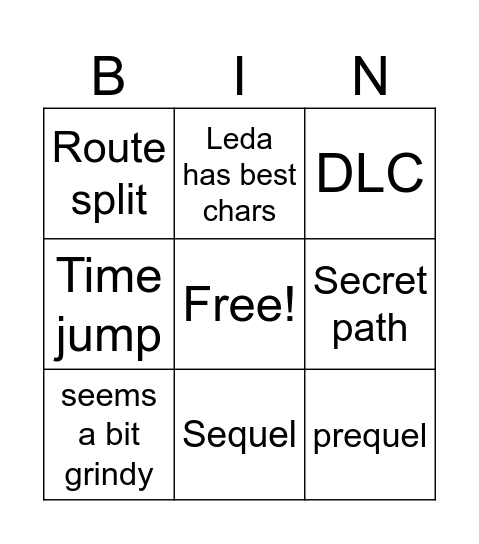 fire emblem Bingo Card
