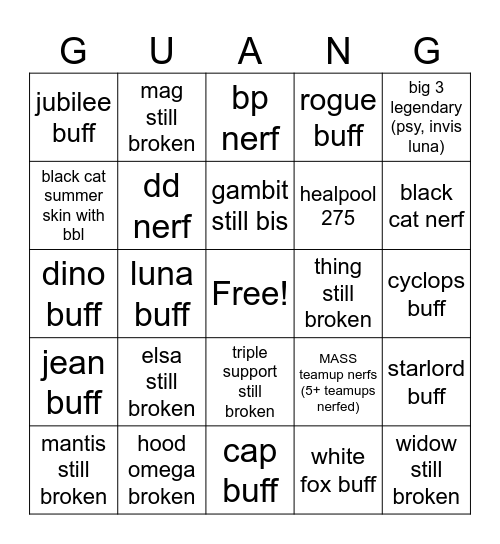 season 9 boint feive Bingo Card