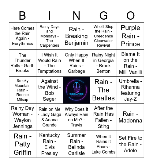 Rain Bingo Card