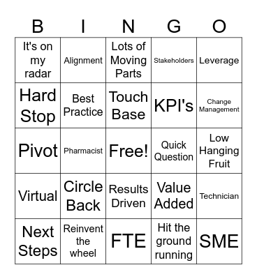 Advanced Therapies Corporate Jargon Bingo Card
