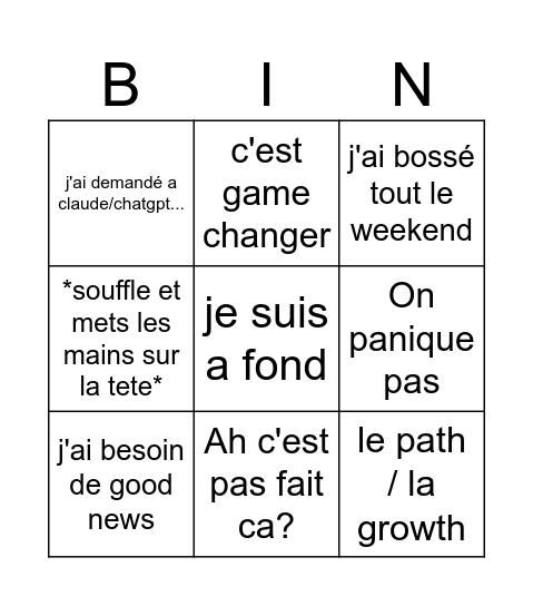 Le Paff Bingo Card