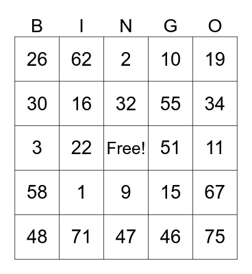 Bingo Card