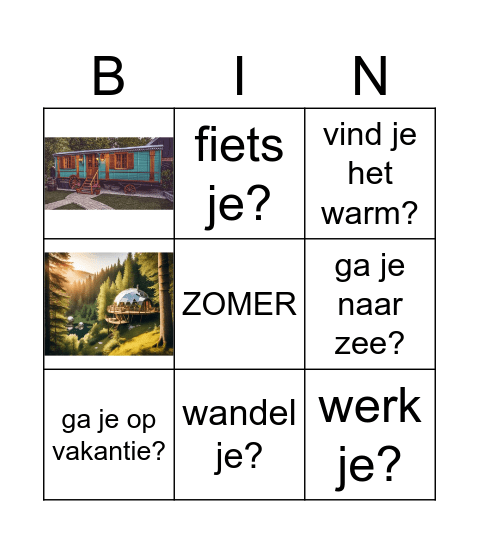 Zomer A1: In deze zomer... Bingo Card