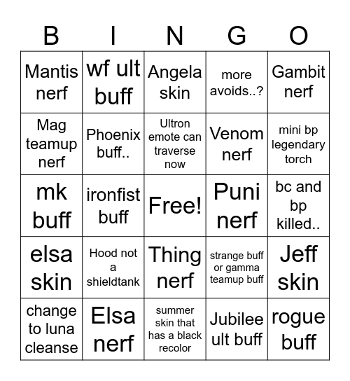 9.5 Bingo Card