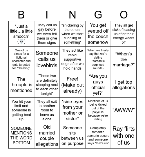 Your Terrifying 16th Birthday Party Bingo Card