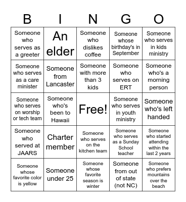 Leadership Luau Bingo Card