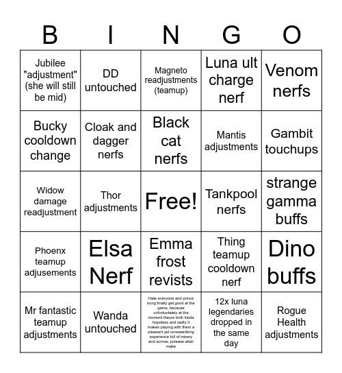 binfgo! Bingo Card