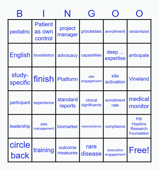 Pay Attention Bingo Card