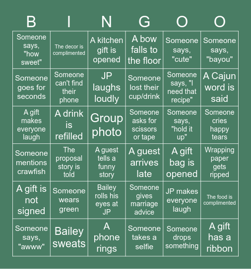 Loved Bayou Bingo Card