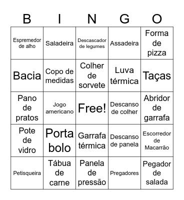 Chá de cozinha  Catarina e Cleber Bingo Card