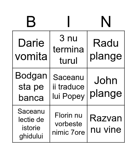 Filip’s bach Bingo Card