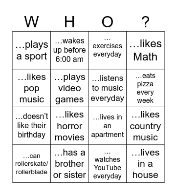 GP2 FIND SOMEONE WHO... Bingo Card