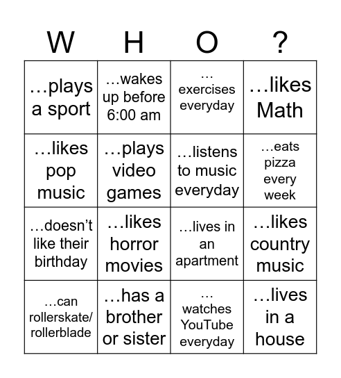 GP2 FIND SOMEONE WHO... Bingo Card