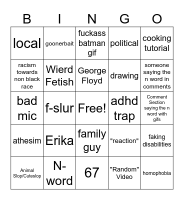 Instagram Reels Bingo Card