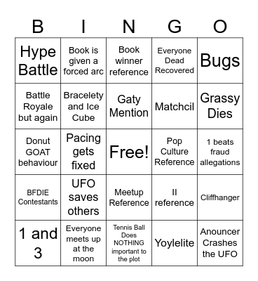 TPOT 24 Bingo Card