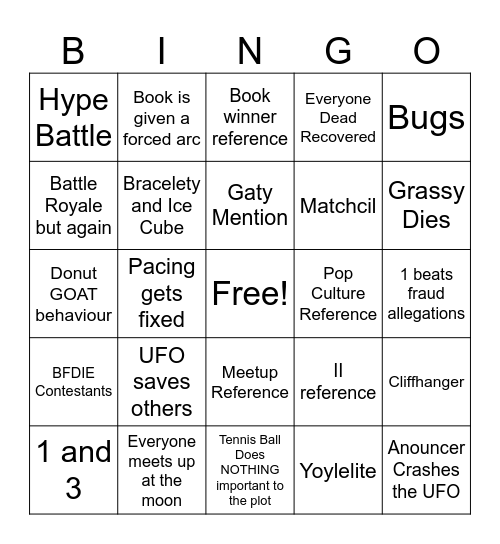 TPOT 24 Bingo Card