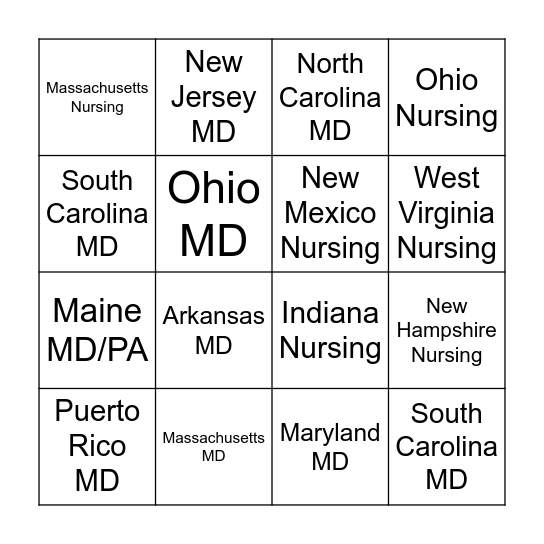 Licensing BINGO Card