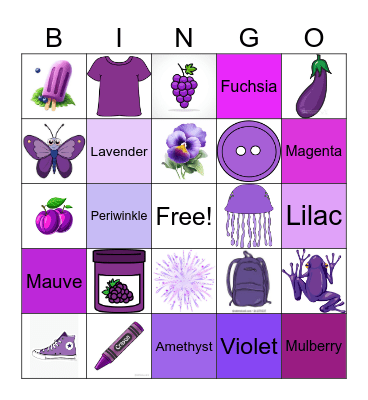 It's Purple! Bingo Card