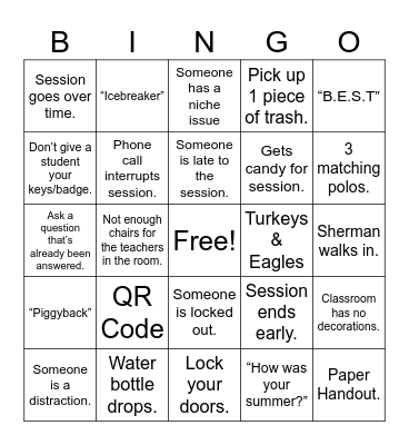 PD Day Bingo Card