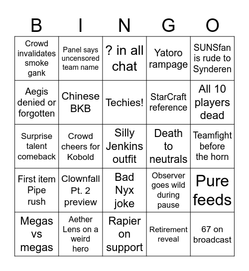 TI 2026 Bingo Card Bingo Card