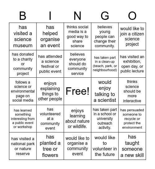 Find Someone Who... Bingo Card