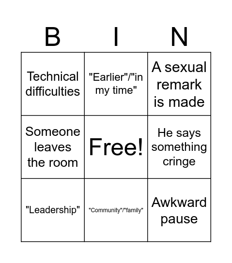 Hugo Bingo Card